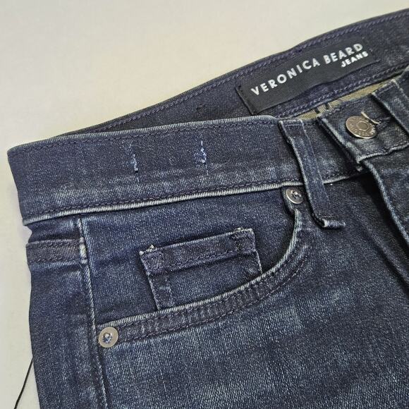 Veronica Beard Women 24 Carly 11" Kick Flare Jean Dark Wash Blue Modern Designer - Picture 8 of 16